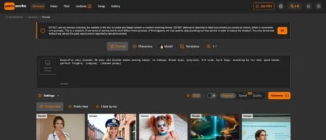 pornworks homepage features prompt