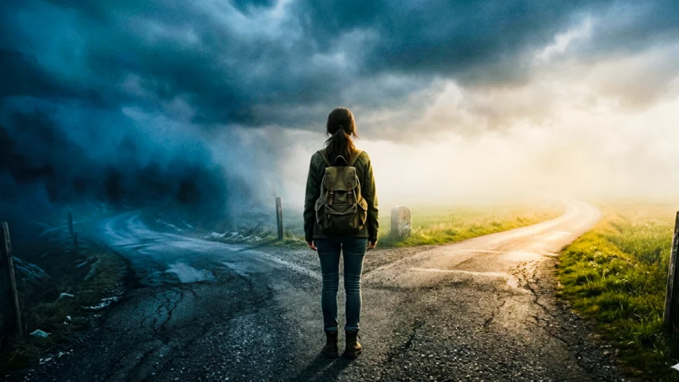 woman crossroads